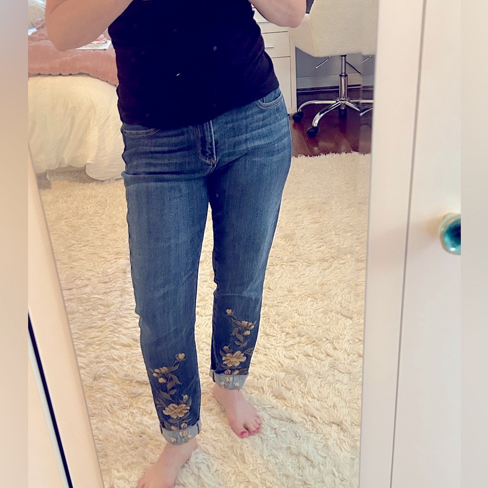 Driftwood Embroidered slim jeans